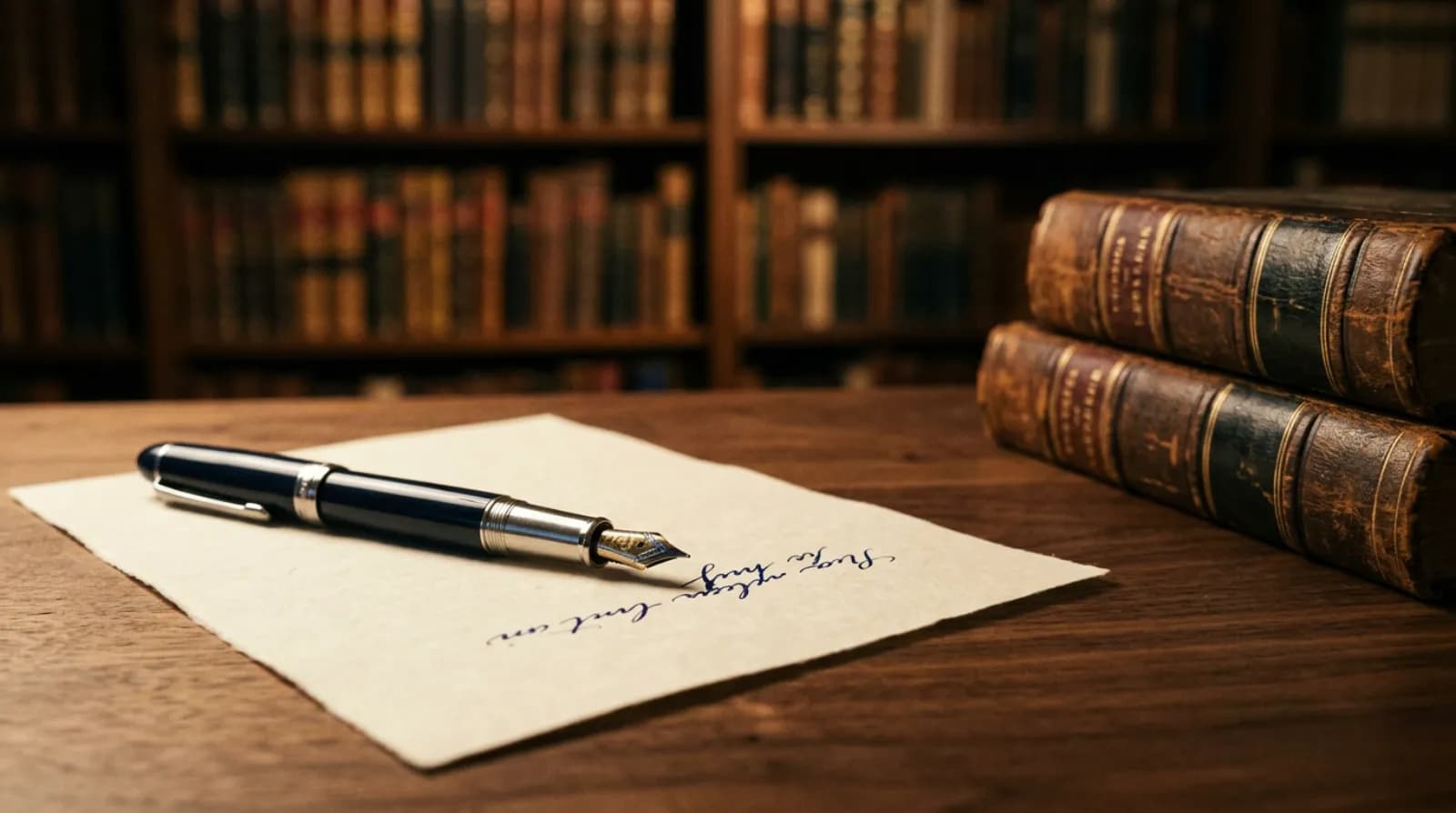 Scrivania di uno studio legale con codici giuridici, un blocco note e un laptop che mostra un articolo di blog giuridico pubblicato online