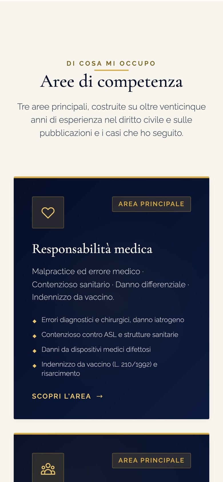 Il sito di Avv. Lucia Paola Terlizzi da telefono, schermata 3 di 3