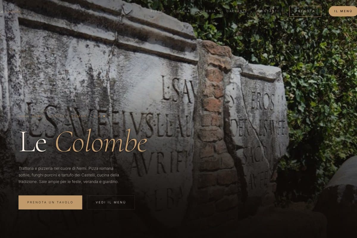 Il sito di Le Colombe, Nemi