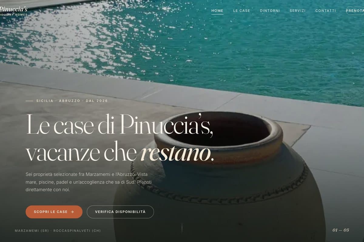 Il sito di Agenzia Pinuccia's Holiday Homes