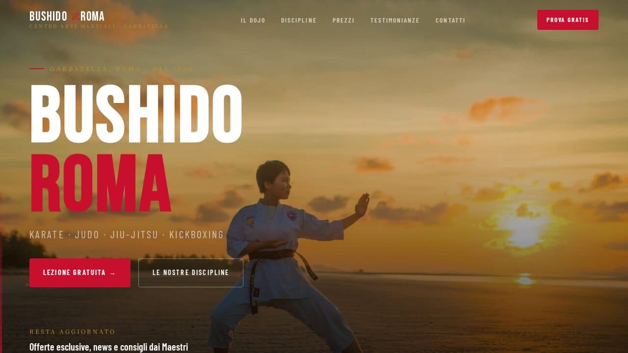 Anteprima del template Webica per Corsi di arti marziali: Arti Marziali