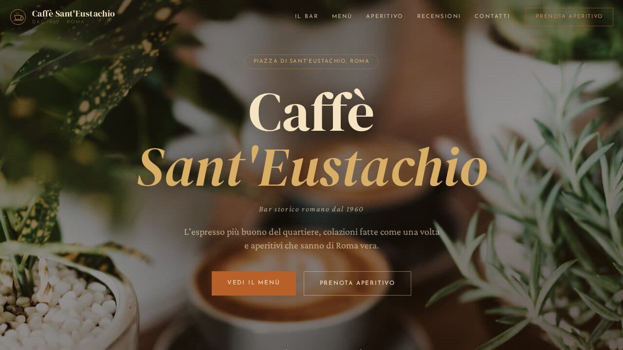Anteprima del template Webica per Caffè storico: Bar & Caffetteria