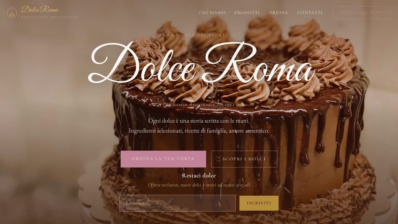 Anteprima del template Webica per Dolci artigianali: Pasticceria