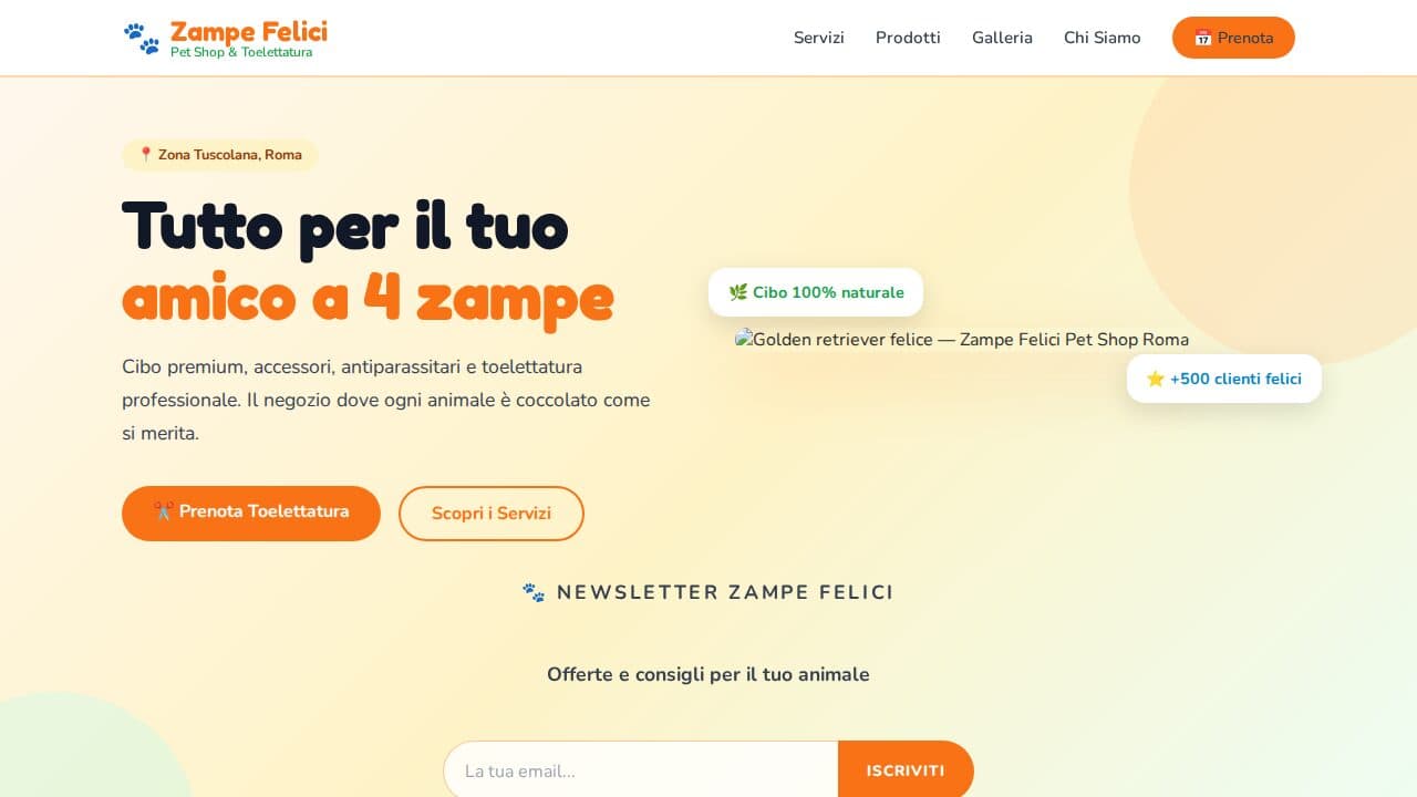 Anteprima del template Webica per Prodotti animali: Pet Shop