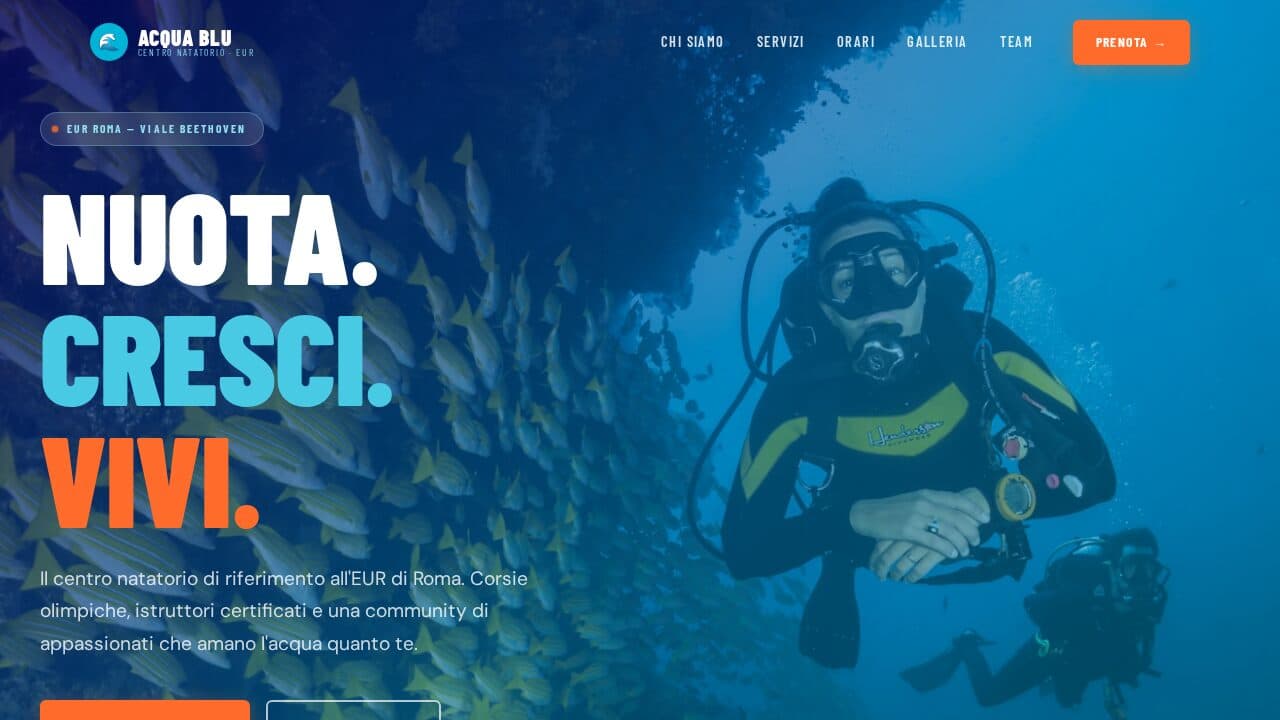 Anteprima del template Webica per Nuoto e corsi acquatici: Piscina