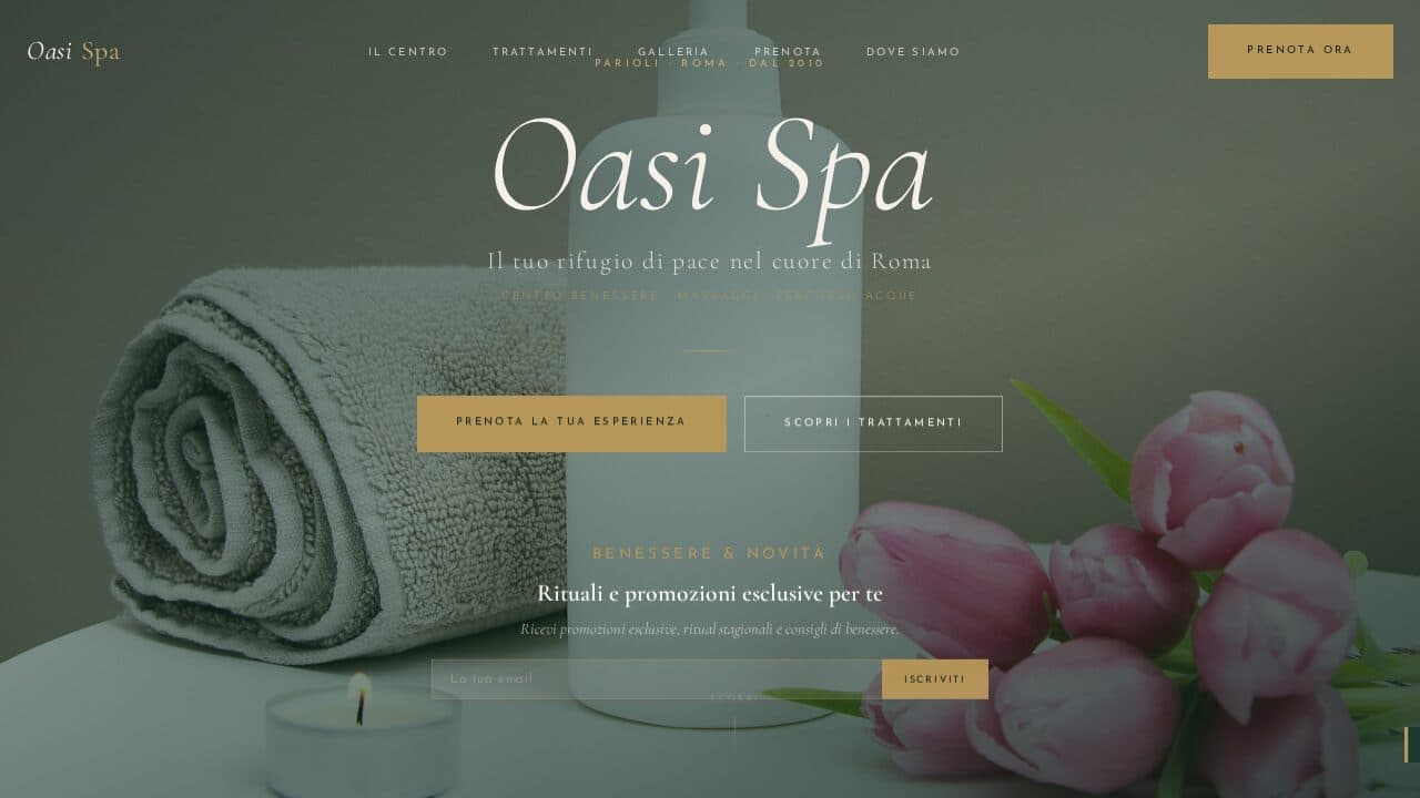 Anteprima del template Webica per Percorsi relax: Spa & Benessere