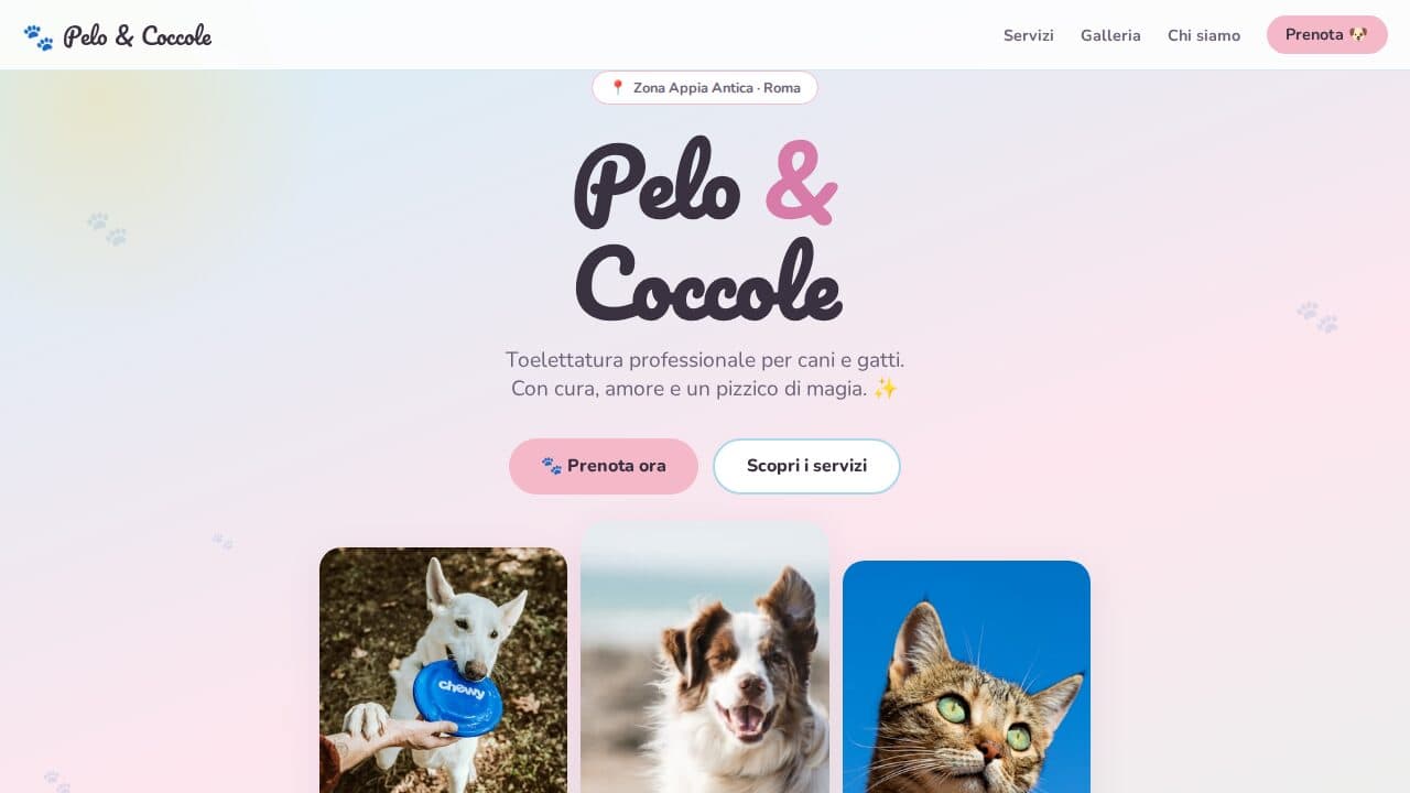 Anteprima del template Webica per Grooming animali: Toelettatura