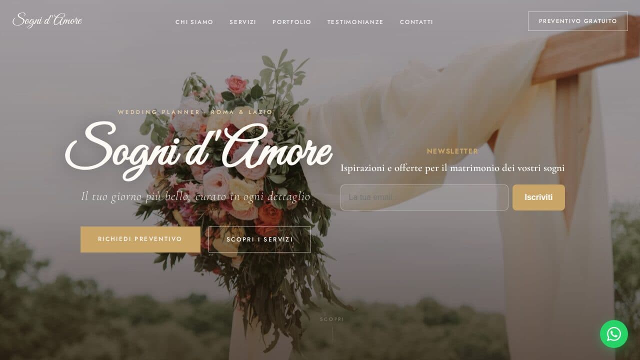 Anteprima del template Webica per Organizzazione matrimoni: Wedding Planner