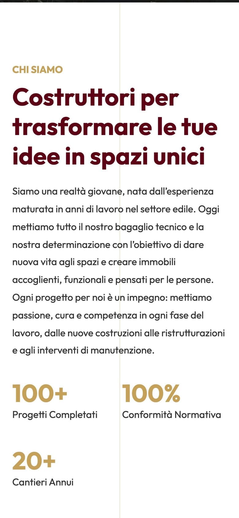 Il sito di Degano Costruzioni da telefono, schermata 2 di 3