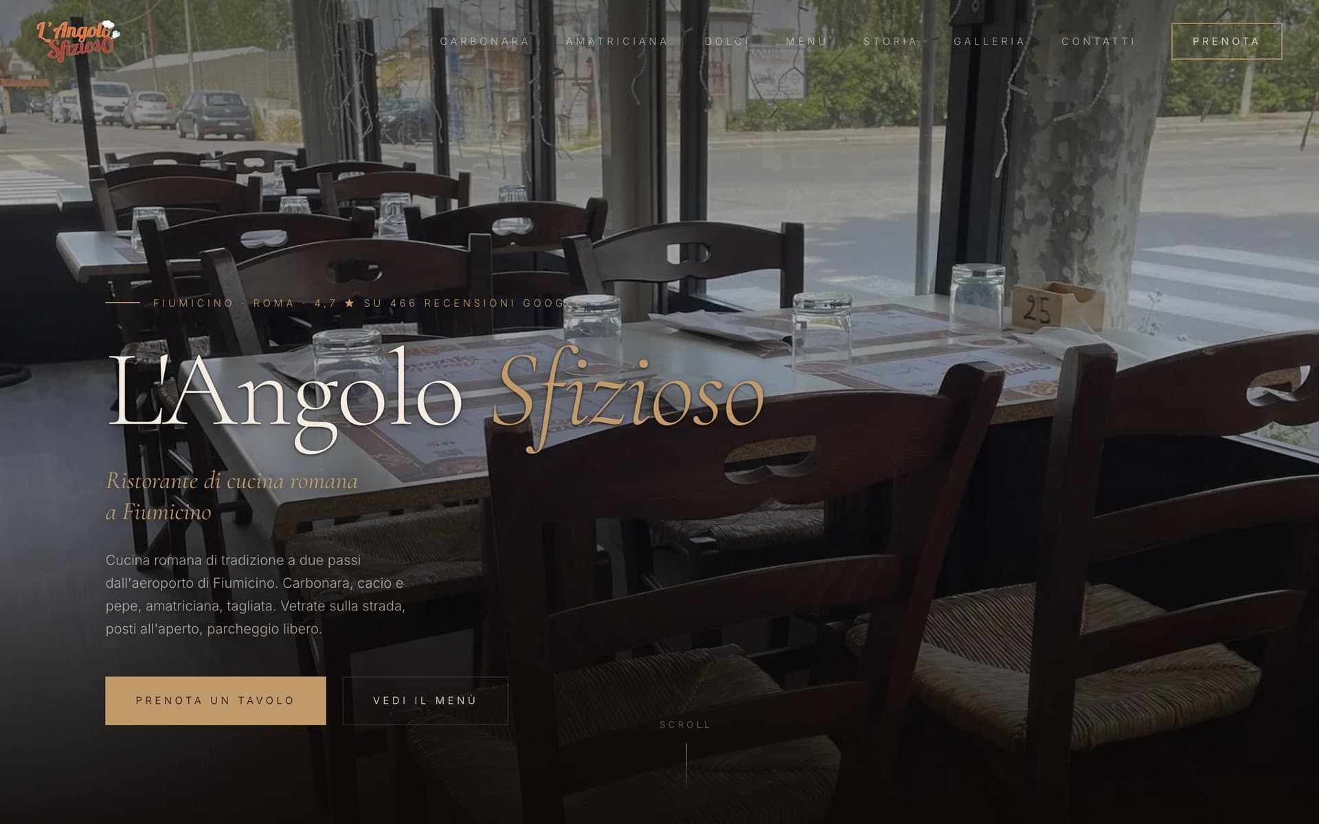 La home del sito di L'Angolo Sfizioso, da computer