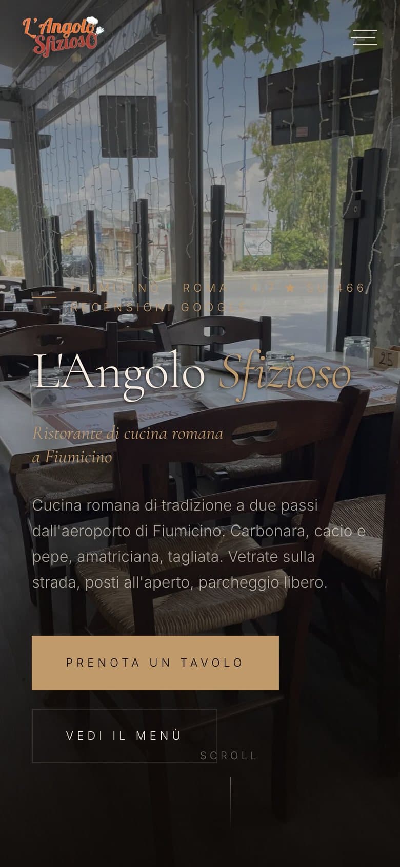 Il sito di L'Angolo Sfizioso da telefono, schermata 1 di 3