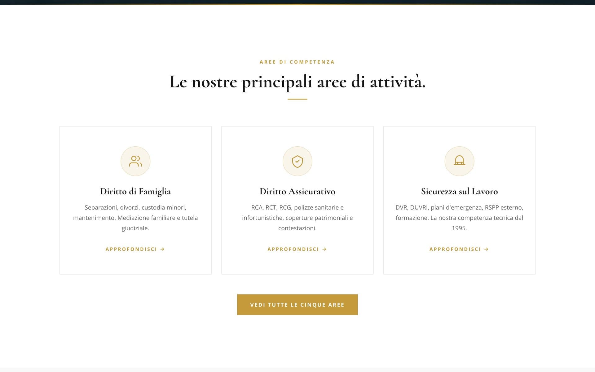 Una sezione del sito di Studio Legale Annalisa Papa, da computer